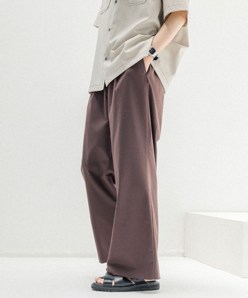 RAGEBLUE（レイジブルー）の「TR BUGGY WIDE STRAIGHT SLACKS/TRストレッチ/タックバギーストレートワイドスラックス（スラックス・メンズ・ダークグレー/ブラウン/オフホワイト/ブラック/グレー系その他/ネイビー・SMALL/MEDIUM/LARGE）」の5枚目の写真