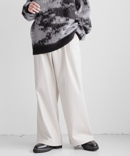 RAGEBLUE（レイジブルー）の「TR BUGGY WIDE STRAIGHT SLACKS/TRストレッチ/タックバギーストレートワイドスラックス（スラックス・メンズ・ダークグレー/ブラウン/オフホワイト/ブラック/グレー系その他/ネイビー・SMALL/MEDIUM/LARGE）」の2枚目の写真