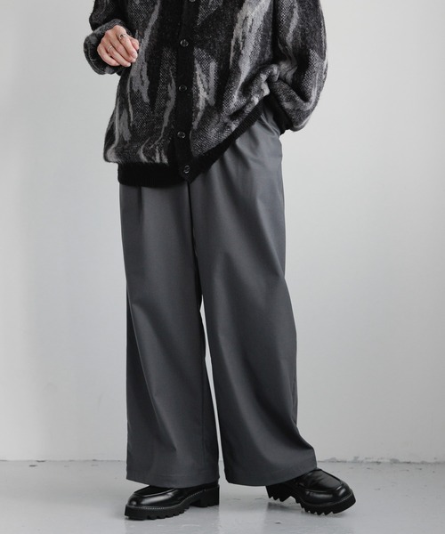 RAGEBLUE（レイジブルー）の「TR BUGGY WIDE STRAIGHT SLACKS/TRストレッチ/タックバギーストレートワイドスラックス（スラックス・メンズ・ダークグレー/ブラウン/オフホワイト/ブラック/グレー系その他/ネイビー・SMALL/MEDIUM/LARGE）」の3枚目の写真