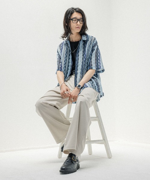 RAGEBLUE（レイジブルー）の「TR BUGGY WIDE STRAIGHT SLACKS/TRストレッチ/タックバギーストレートワイドスラックス（スラックス・メンズ・ダークグレー/ブラウン/オフホワイト/ブラック/グレー系その他/ネイビー・SMALL/MEDIUM/LARGE）」の8枚目の写真