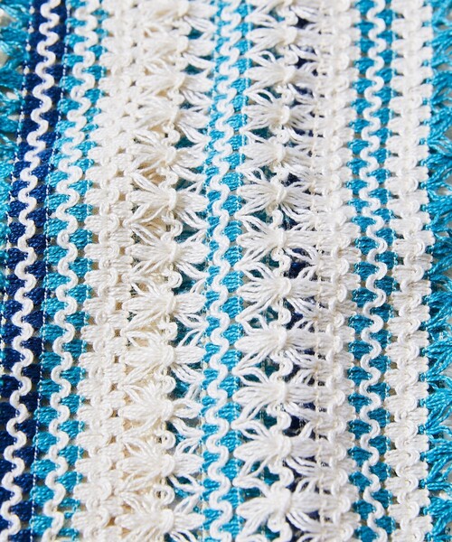 FREAK'S STORE(フリークスストア)の「FREAK’S STORE/フリークスストア インド製 リラックスフィット 総柄レース マルチストライプ ショートスリーブ オープンカラーシャツ(シャツ/ブラウス・メンズ・ブラック/ブルー・MEDIUM/LARGE)」の6枚目の写真