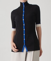 UNITED TOKYO | シアーカラーラインリブニット-ウォッシャブル-(ニット/セーター)