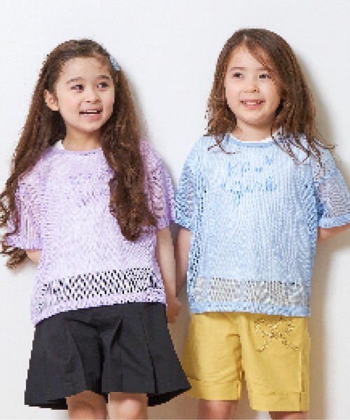 KP(ケーピー)の「メッシュ&ロゴTシャツセット(110~140)(Tシャツ/カットソー・キッズ・ラベンダー/サックスブルー・110cm/140cm/130cm/120cm)」の3枚目の写真