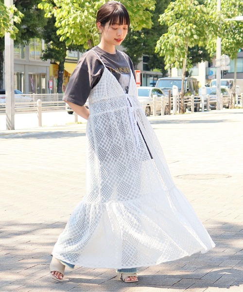 お値下げ【超美品】シアートップス×キャミソール2WAYワンピース 楽天市場】シアートップスレイヤードキャミソールワンピース