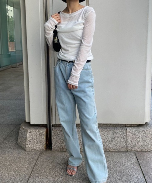 mebole（メボレ）の「プリーツスリムシアートップス（Tシャツ/カットソー・レディース・ホワイト/ベージュ・FREE）」の22枚目の写真