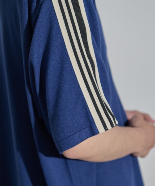 MERLOT(メルロー)の「ボーダー/サイドライン サマーニットポロ(ポロシャツ・メンズ・ブラック/ブルー・FREE)」の14枚目の写真