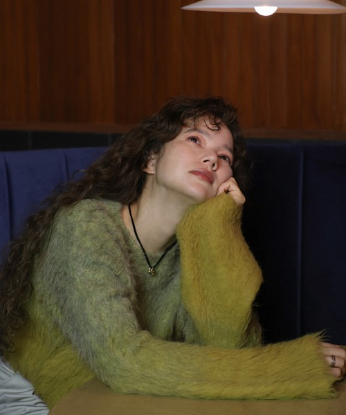 select MOCA（セレクトモカ）の「ツートーンシャギーニット（ニット/セーター・レディース・イエロー/ブラック/ブルー/ブラウン・FREE）」の8枚目の写真