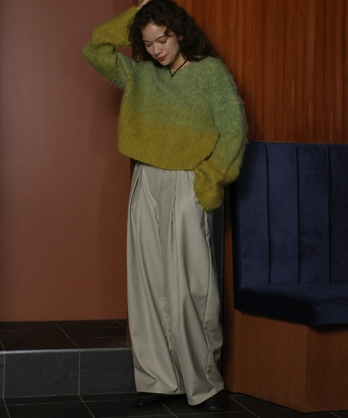 select MOCA（セレクトモカ）の「ツートーンシャギーニット（ニット/セーター・レディース・イエロー/ブラック/ブルー/ブラウン・FREE）」の5枚目の写真