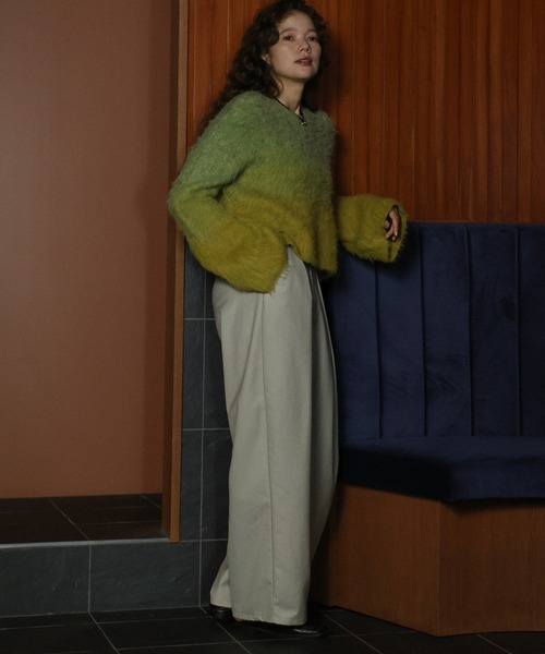 select MOCA（セレクトモカ）の「ツートーンシャギーニット（ニット/セーター・レディース・イエロー/ブラック/ブルー/ブラウン・FREE）」の6枚目の写真