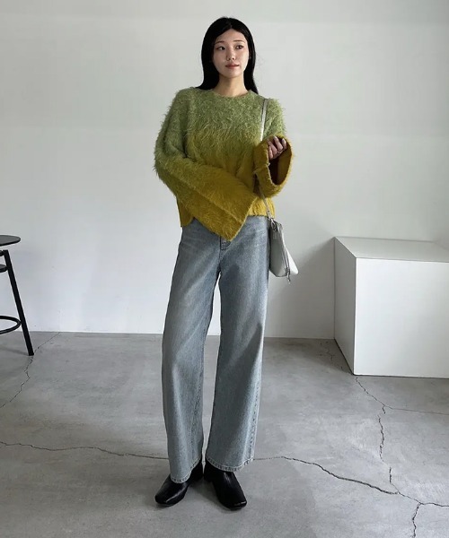 select MOCA（セレクトモカ）の「ツートーンシャギーニット（ニット/セーター・レディース・イエロー/ブラック/ブルー/ブラウン・FREE）」の22枚目の写真