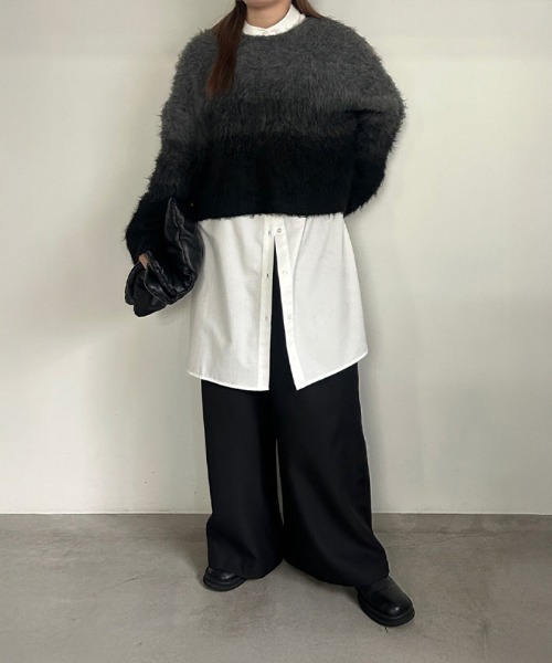 select MOCA（セレクトモカ）の「ツートーンシャギーニット（ニット/セーター・レディース・イエロー/ブラック/ブルー/ブラウン・FREE）」の21枚目の写真