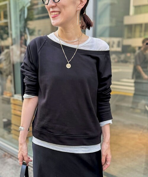 Rie Miller(リエミラー)の「シアーストレッチロンT(Tシャツ/カットソー・レディース・ブラック/ホワイト・38)」の3枚目の写真
