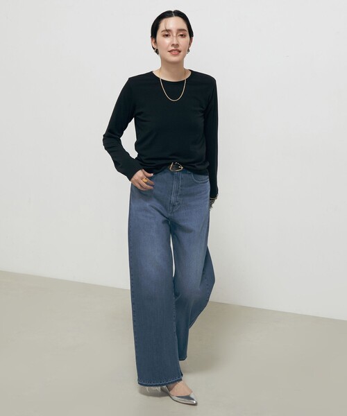 Rie Miller(リエミラー)の「シアーストレッチロンT(Tシャツ/カットソー・レディース・ブラック/ホワイト・38)」の7枚目の写真