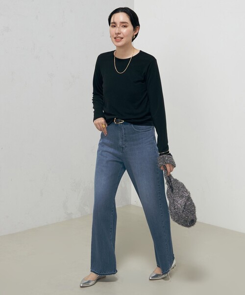 Rie Miller(リエミラー)の「シアーストレッチロンT(Tシャツ/カットソー・レディース・ブラック/ホワイト・38)」の8枚目の写真