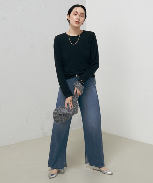 Rie Miller(リエミラー)の「シアーストレッチロンT(Tシャツ/カットソー・レディース・ブラック/ホワイト・38)」の9枚目の写真
