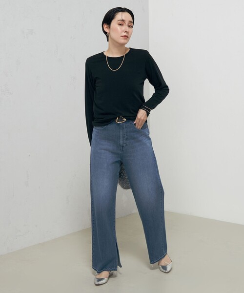 Rie Miller(リエミラー)の「シアーストレッチロンT(Tシャツ/カットソー・レディース・ブラック/ホワイト・38)」の10枚目の写真