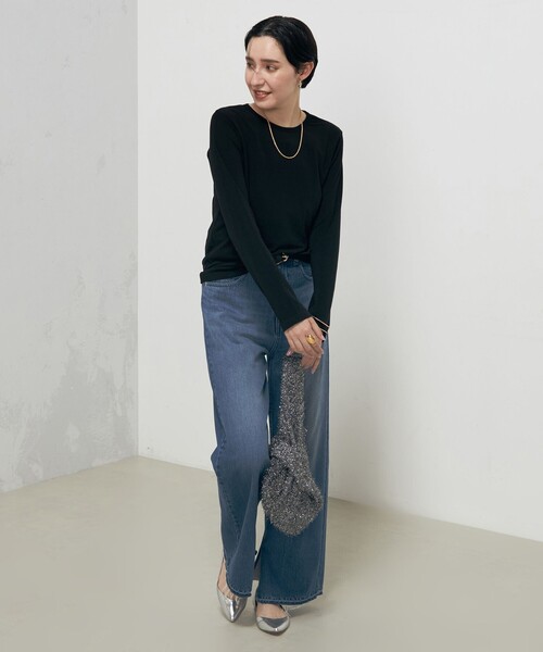 Rie Miller(リエミラー)の「シアーストレッチロンT(Tシャツ/カットソー・レディース・ブラック/ホワイト・38)」の12枚目の写真