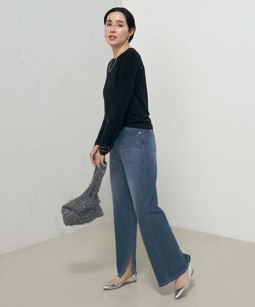 Rie Miller(リエミラー)の「シアーストレッチロンT(Tシャツ/カットソー・レディース・ブラック/ホワイト・38)」の13枚目の写真