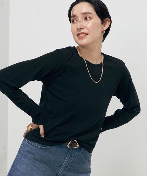 Rie Miller(リエミラー)の「シアーストレッチロンT(Tシャツ/カットソー・レディース・ブラック/ホワイト・38)」の14枚目の写真