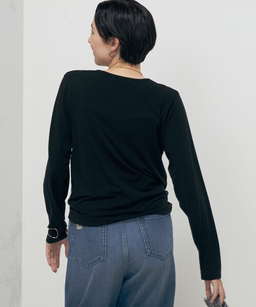 Rie Miller(リエミラー)の「シアーストレッチロンT(Tシャツ/カットソー・レディース・ブラック/ホワイト・38)」の15枚目の写真