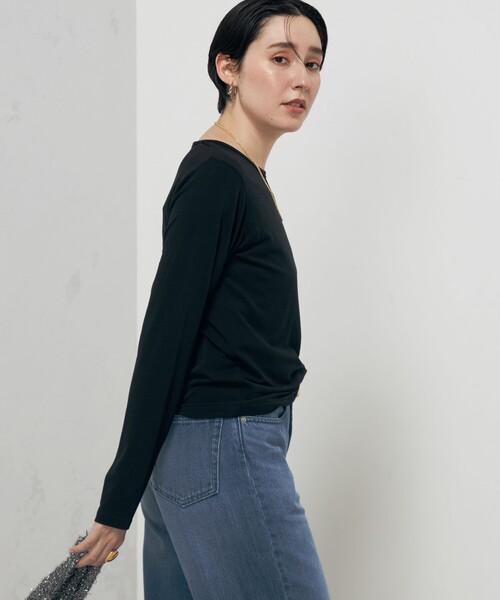 Rie Miller(リエミラー)の「シアーストレッチロンT(Tシャツ/カットソー・レディース・ブラック/ホワイト・38)」の16枚目の写真