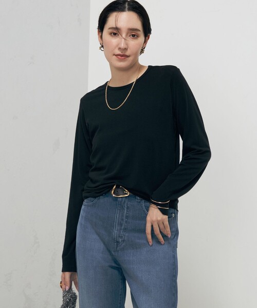 Rie Miller(リエミラー)の「シアーストレッチロンT(Tシャツ/カットソー・レディース・ブラック/ホワイト・38)」の17枚目の写真
