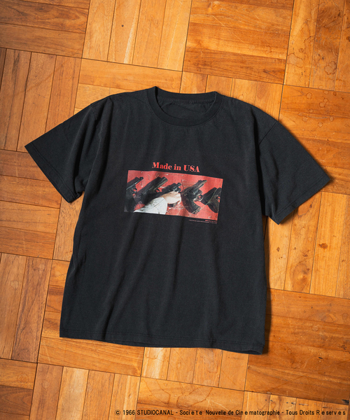 EDIFICE（エディフィス）の「Jean-Luc Godard ウォッシュ加工 プリントTシャツ（Tシャツ/カットソー・メンズ・スミクロ/マルチ/ブラック×ブラック/ブラック系その他/ブラックミックス/ブラック・MEDIUM/LARGE）」の2枚目の写真