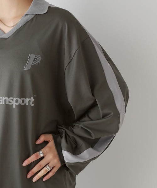 RAGEBLUE（レイジブルー）の「サイドライン/ユニフォームデザインゲームシャツLS（Tシャツ/カットソー・レディース・オフホワイト/ライトブルー/ブラック・FREE）」の19枚目の写真