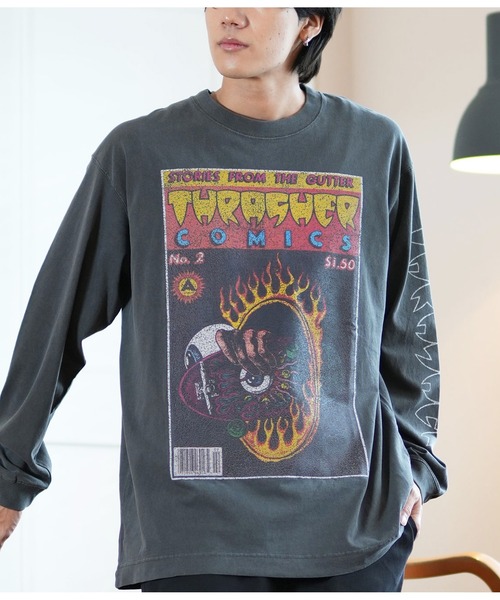 THRASHER(スラッシャー)の「【ムラサキスポーツ限定】THRASHER/スラッシャー ロンT/長袖Tシャツ ピグメント加工 ビックシルエット 243TH1LT013/243TH1LT014/243TH1LT015(Tシャツ/カットソー・メンズ・ブラック系その他2/ブラック系その他/ホワイト系その他2/ブラック系その他3/ホワイト系その他/ホワイト系その他3・M/L/XL)」の6枚目の写真