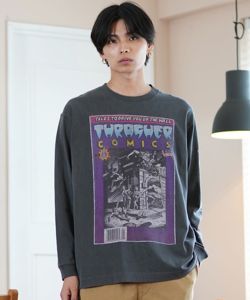 THRASHER(スラッシャー)の「【ムラサキスポーツ限定】THRASHER/スラッシャー ロンT/長袖Tシャツ ピグメント加工 ビックシルエット 243TH1LT013/243TH1LT014/243TH1LT015(Tシャツ/カットソー・メンズ・ブラック系その他2/ブラック系その他/ホワイト系その他2/ブラック系その他3/ホワイト系その他/ホワイト系その他3・M/L/XL)」の15枚目の写真