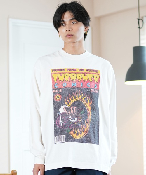 THRASHER(スラッシャー)の「【ムラサキスポーツ限定】THRASHER/スラッシャー ロンT/長袖Tシャツ ピグメント加工 ビックシルエット 243TH1LT013/243TH1LT014/243TH1LT015(Tシャツ/カットソー・メンズ・ブラック系その他2/ブラック系その他/ホワイト系その他2/ブラック系その他3/ホワイト系その他/ホワイト系その他3・M/L/XL)」の7枚目の写真