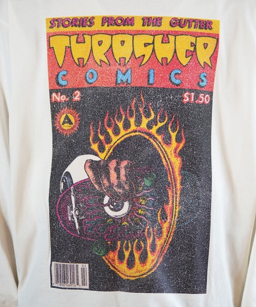 THRASHER(スラッシャー)の「【ムラサキスポーツ限定】THRASHER/スラッシャー ロンT/長袖Tシャツ ピグメント加工 ビックシルエット 243TH1LT013/243TH1LT014/243TH1LT015(Tシャツ/カットソー・メンズ・ブラック系その他2/ブラック系その他/ホワイト系その他2/ブラック系その他3/ホワイト系その他/ホワイト系その他3・M/L/XL)」の12枚目の写真