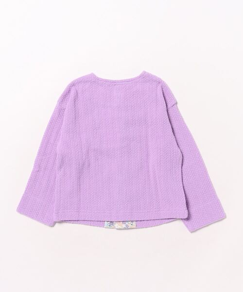 HAKKA KIDS(ハッカキッズ)の「フラワーモチーフニットソーカーディガン(カーディガン/ボレロ・キッズ・ピンク/オフホワイト・100cm/110cm/120cm/130cm)」の3枚目の写真