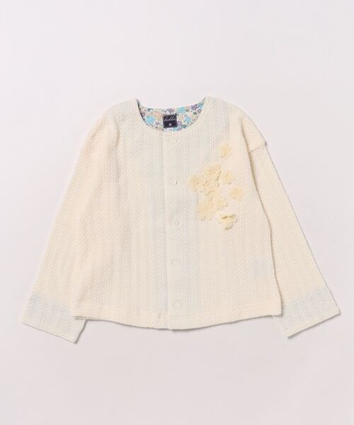 HAKKA KIDS(ハッカキッズ)の「フラワーモチーフニットソーカーディガン(カーディガン/ボレロ・キッズ・ピンク/オフホワイト・100cm/110cm/120cm/130cm)」の8枚目の写真