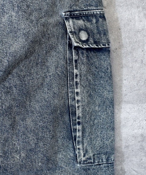 vintage like loose fit denim cargo pants/ヴィンテージ ライク ルーズフィット デニム カーゴパンツ（カーゴパンツ）｜Anytime Songs（エニータイムソングス）