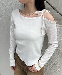 mline | 【3色展開】[mline]ショルダーリボンT(Tシャツ/カットソー)