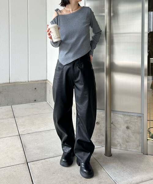 mline（エムライン）の「【3色展開】[mline]ショルダーリボンT（Tシャツ/カットソー・レディース・オフホワイト/グレー/レッド・FREE）」の14枚目の写真