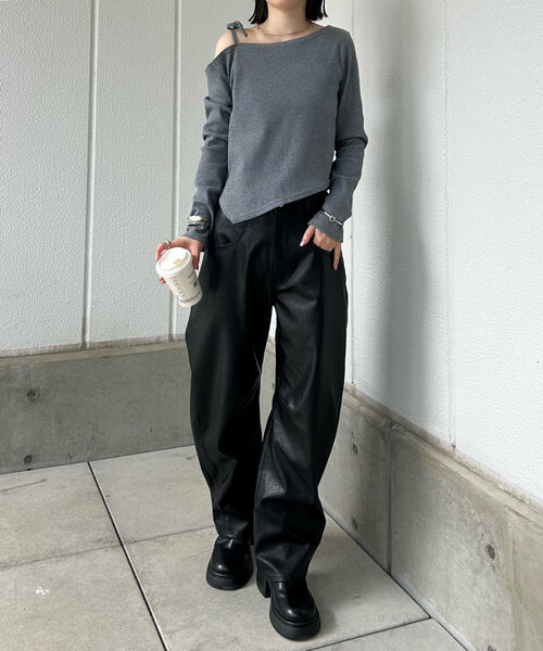 mline（エムライン）の「【3色展開】[mline]ショルダーリボンT（Tシャツ/カットソー・レディース・オフホワイト/グレー/レッド・FREE）」の13枚目の写真