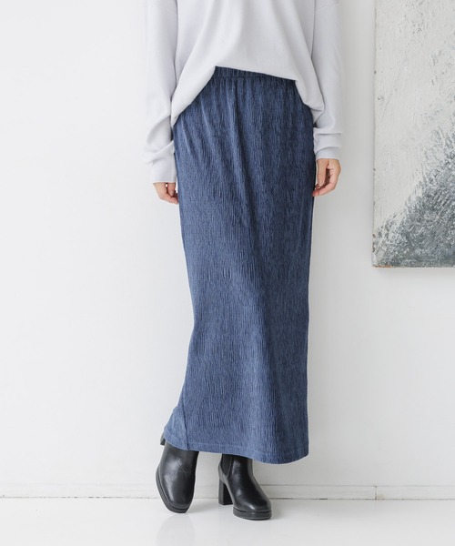 【セール】ベロアプリーツイージースカート 152816（スカート）｜mysty woman（ミスティウーマン）