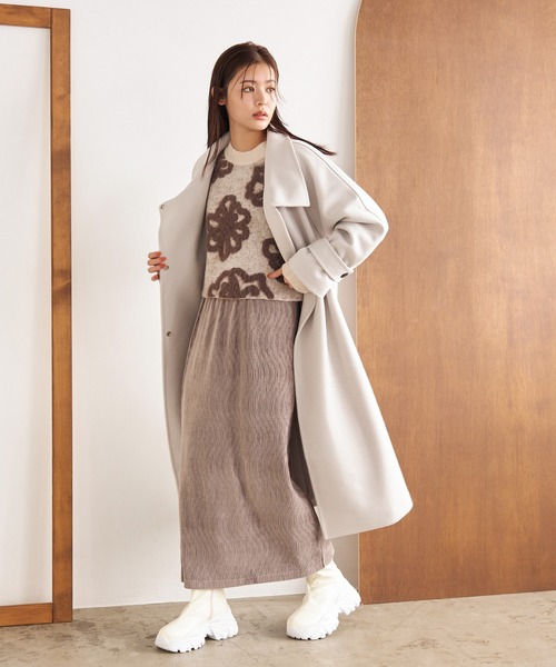 mysty woman(ミスティウーマン)の「ベロアプリーツイージースカート 152816(スカート・レディース・ベージュ系その他/ネイビー/ブラック/オフホワイト・FREE)」の16枚目の写真