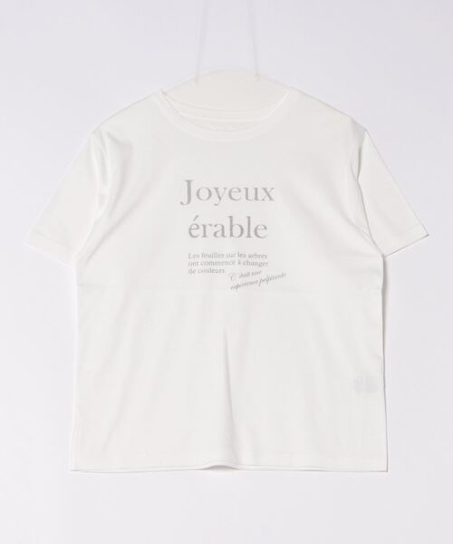 STRAWBERRY-FIELDS（ストロベリーフィールズ）の「JoyeuxラメロゴプリントTシャツ（Tシャツ/カットソー・レディース・オフホワイト/チャコールグレー・2）」の13枚目の写真