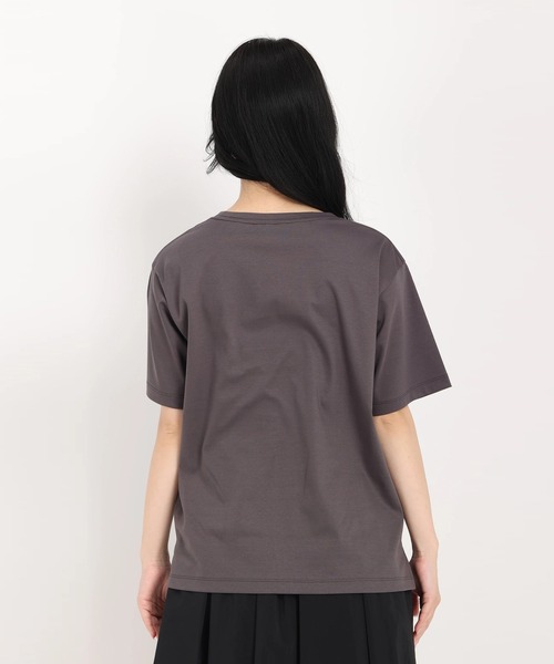 STRAWBERRY-FIELDS（ストロベリーフィールズ）の「JoyeuxラメロゴプリントTシャツ（Tシャツ/カットソー・レディース・オフホワイト/チャコールグレー・2）」の6枚目の写真