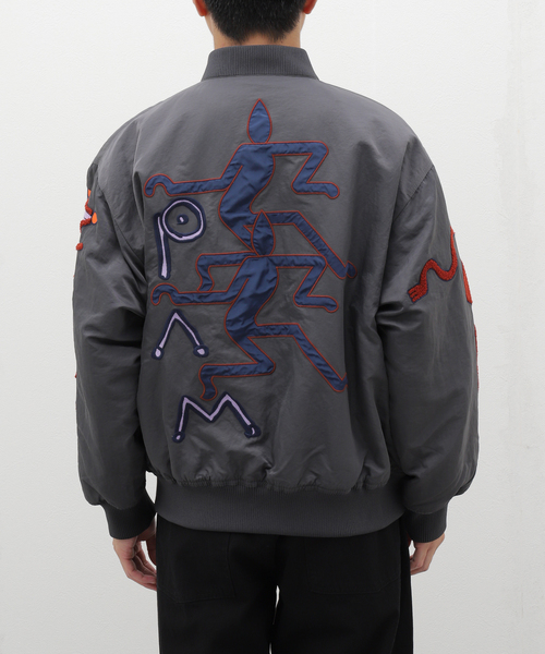 PAM パム 刺繍 リバーシブル ボンバー ジャケット MA-1 P.A.M. / PERKS AND MINI (パム パークス アンド ミニ) MARKINGS