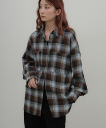 チェックロングシャツ