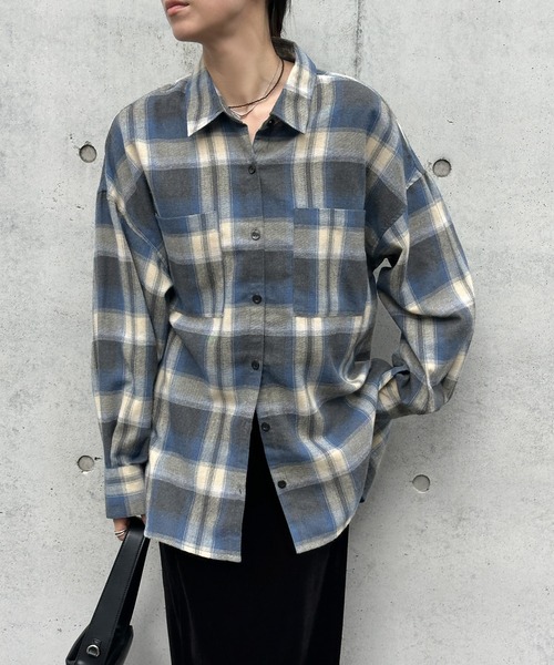 セール】チェックロングシャツ（シャツ/ブラウス）｜select MOCA