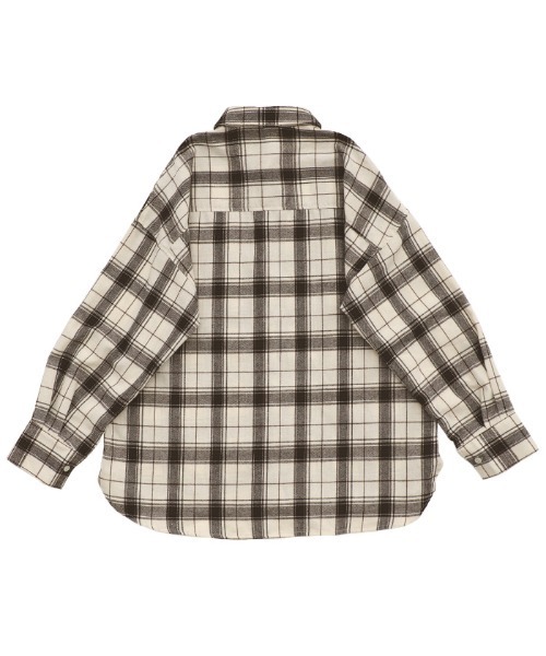 select MOCA(セレクトモカ)の「チェックロングシャツ(シャツ/ブラウス・レディース・アイボリー/ブラウン/ブラック/グレー・FREE)」の9枚目の写真