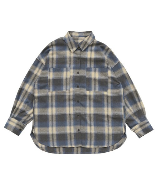 select MOCA(セレクトモカ)の「チェックロングシャツ(シャツ/ブラウス・レディース・アイボリー/ブラウン/ブラック/グレー・FREE)」の13枚目の写真