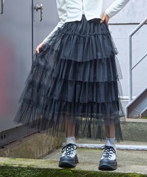 BISKEE（ビスキー）の「ティアードチュールスカート（140㎝～160㎝）（スカート・キッズ）」
