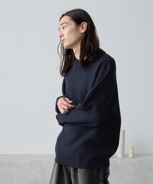 MONO-MART(モノマート)の「リバーシブルダブルフェイスリンキングニット(ニット/セーター・レディース・ブラック/ダークネイビー/ダークグレー/ブラウン/アイボリー・L/M)」の6枚目の写真