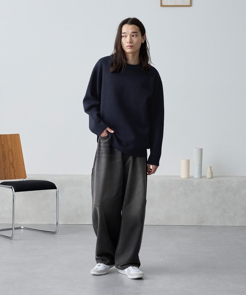 MONO-MART(モノマート)の「リバーシブルダブルフェイスリンキングニット(ニット/セーター・レディース・ブラック/ダークネイビー/ダークグレー/ブラウン/アイボリー・L/M)」の8枚目の写真